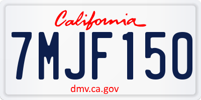 CA license plate 7MJF150