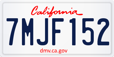 CA license plate 7MJF152