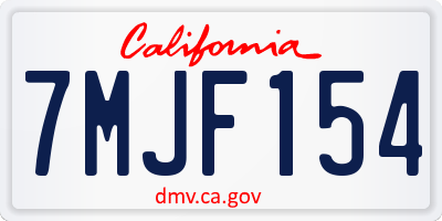 CA license plate 7MJF154