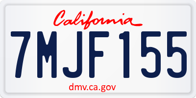 CA license plate 7MJF155