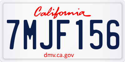 CA license plate 7MJF156