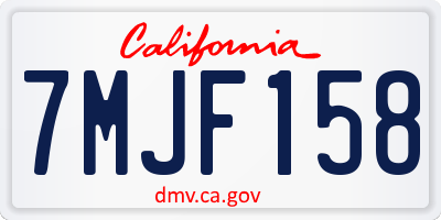 CA license plate 7MJF158