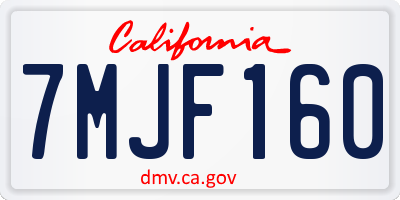 CA license plate 7MJF160
