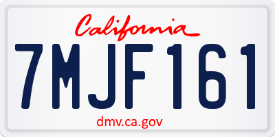 CA license plate 7MJF161