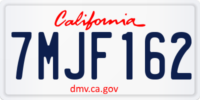 CA license plate 7MJF162