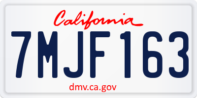 CA license plate 7MJF163