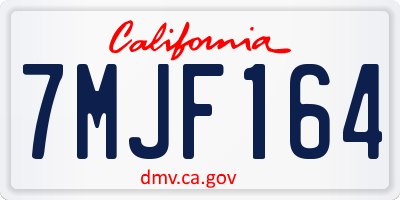 CA license plate 7MJF164