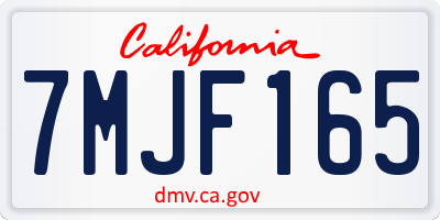 CA license plate 7MJF165