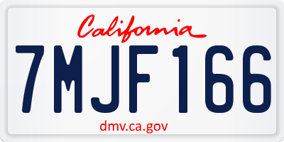 CA license plate 7MJF166