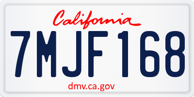 CA license plate 7MJF168