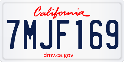 CA license plate 7MJF169