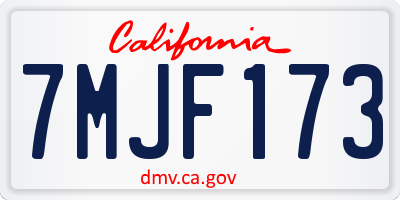 CA license plate 7MJF173