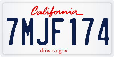 CA license plate 7MJF174