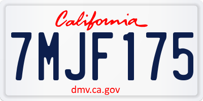 CA license plate 7MJF175