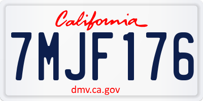 CA license plate 7MJF176