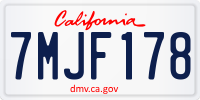 CA license plate 7MJF178