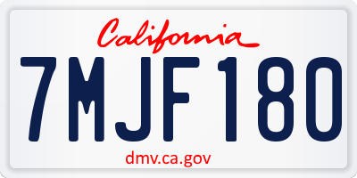 CA license plate 7MJF180
