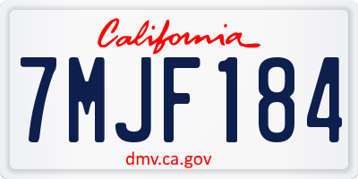 CA license plate 7MJF184