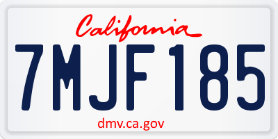 CA license plate 7MJF185