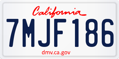 CA license plate 7MJF186