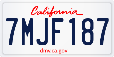 CA license plate 7MJF187