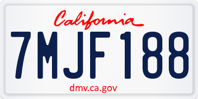CA license plate 7MJF188