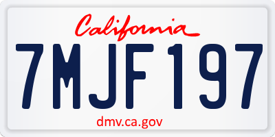 CA license plate 7MJF197