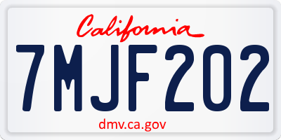 CA license plate 7MJF202