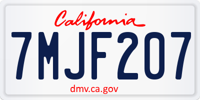 CA license plate 7MJF207