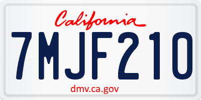 CA license plate 7MJF210