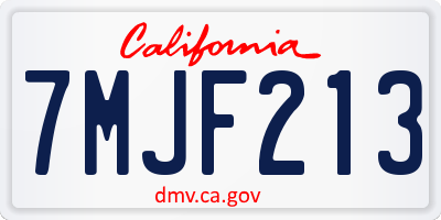 CA license plate 7MJF213