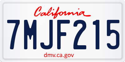 CA license plate 7MJF215