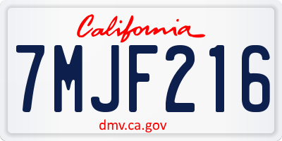 CA license plate 7MJF216