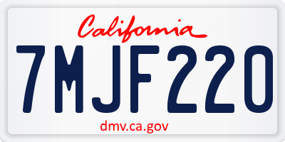 CA license plate 7MJF220