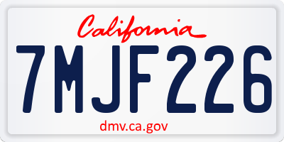 CA license plate 7MJF226