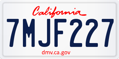 CA license plate 7MJF227