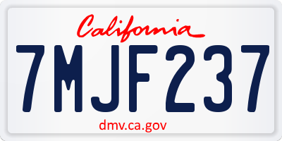 CA license plate 7MJF237