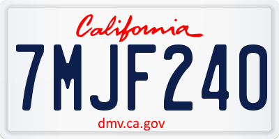 CA license plate 7MJF240