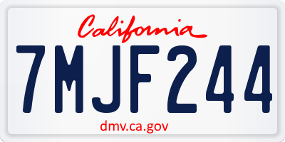 CA license plate 7MJF244