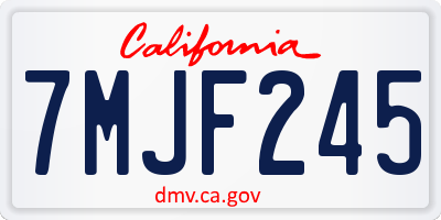 CA license plate 7MJF245