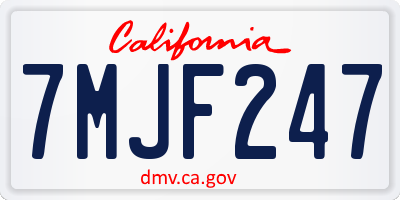 CA license plate 7MJF247