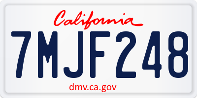 CA license plate 7MJF248
