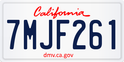 CA license plate 7MJF261