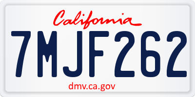 CA license plate 7MJF262