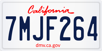 CA license plate 7MJF264