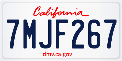 CA license plate 7MJF267