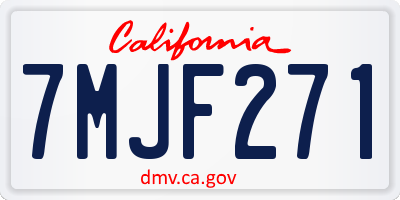CA license plate 7MJF271