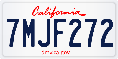 CA license plate 7MJF272