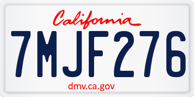CA license plate 7MJF276