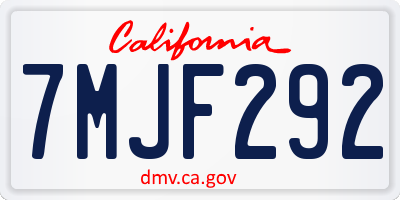 CA license plate 7MJF292